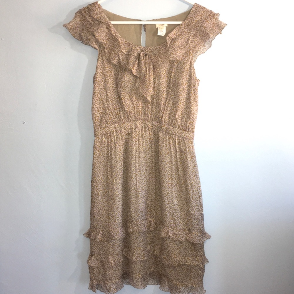 J Crew Olive Green Floral Pattern Dress - Picture 2 of 8
